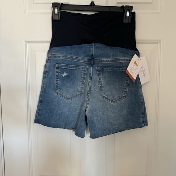 Ingrid and Isabel Over Belly Maternity Jean Shorts - Picture 2 of 4